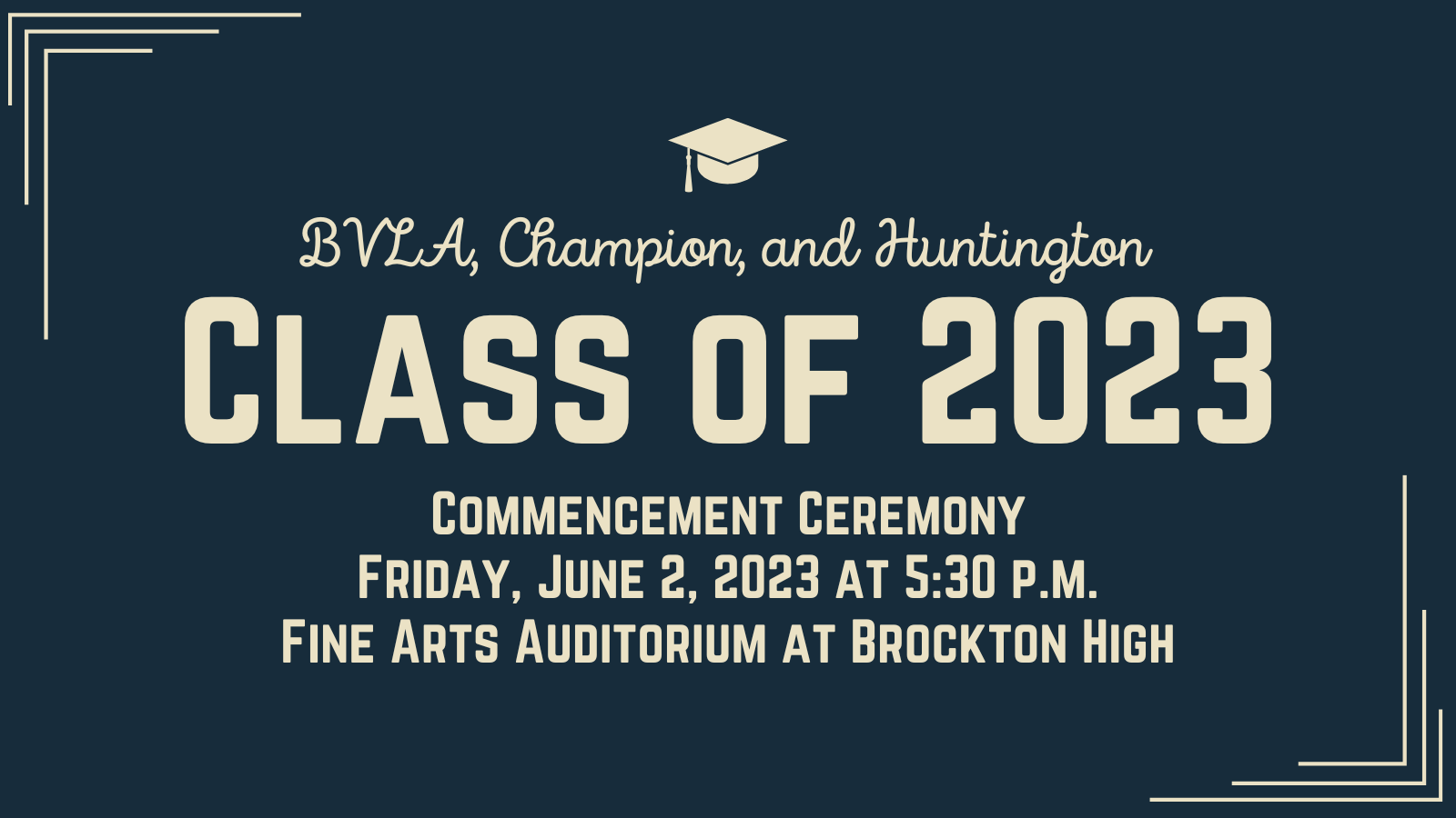 Thumbnail image for Brockton Virtual Learning Academy, Huntington, & Champion Graduation Ceremony (6-2-23)