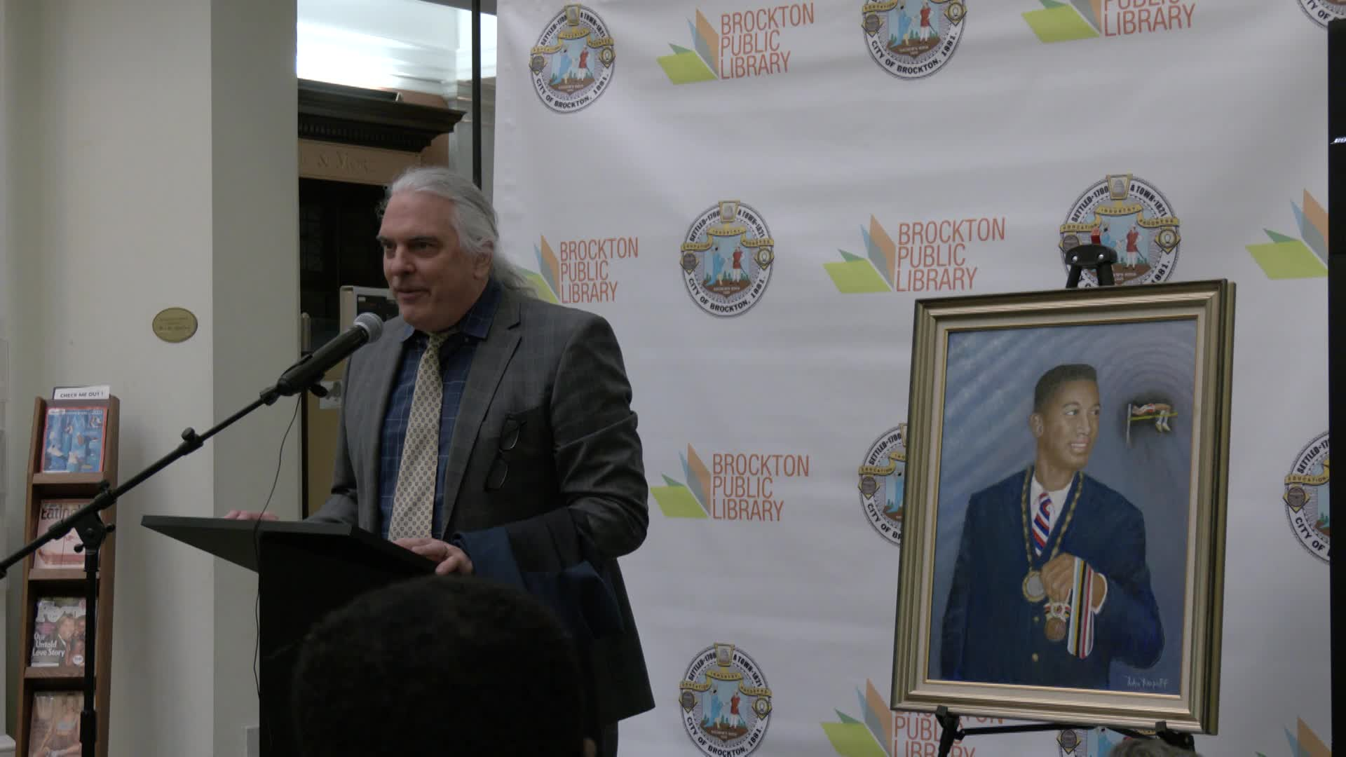 Thumbnail image for John Thomas Portrait Unveiling at Brockton Public Library (12-11-21)