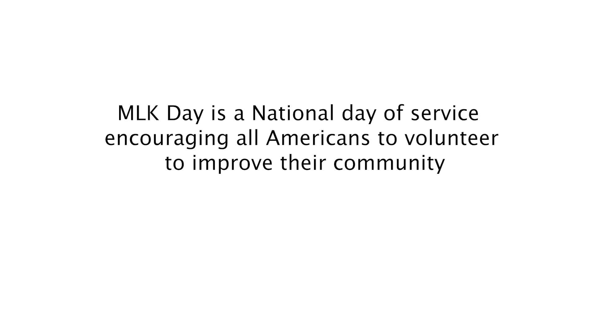 Thumbnail image for MLK Day of Service - PSA